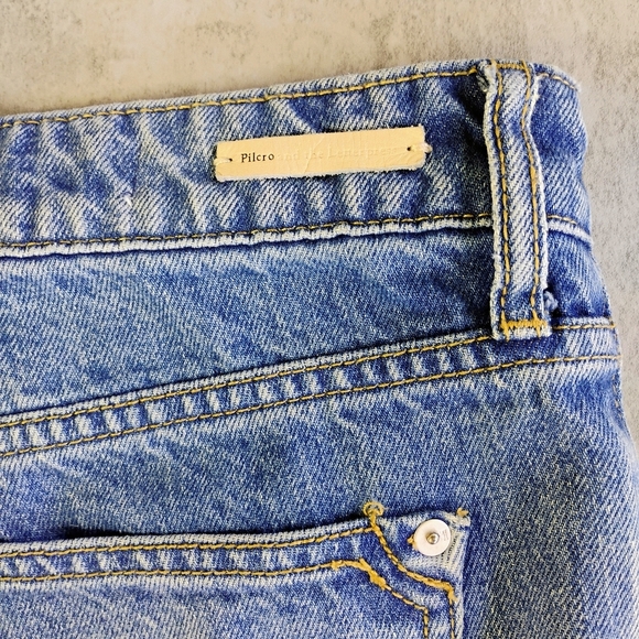 Anthropologie Pilcro Tonal High Rise Straight Crop Jeans Womens 26 Patch Boho - Picture 6 of 16